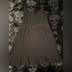 Black Sleeveless Dress with Lace Accents